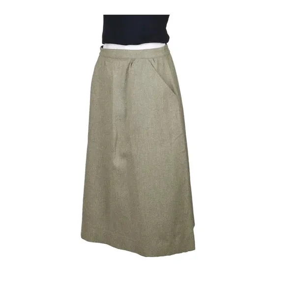 80s Made in USA Pendleton Midi Skirt - 29W UK 10 Green Wool
