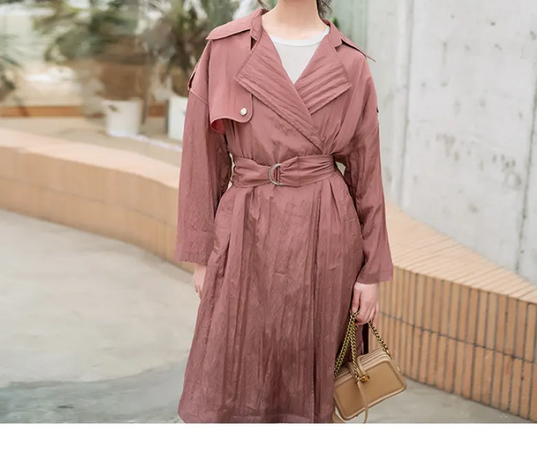 8GIRLS DESIGN BELTED LONGLINE TRENCH COAT