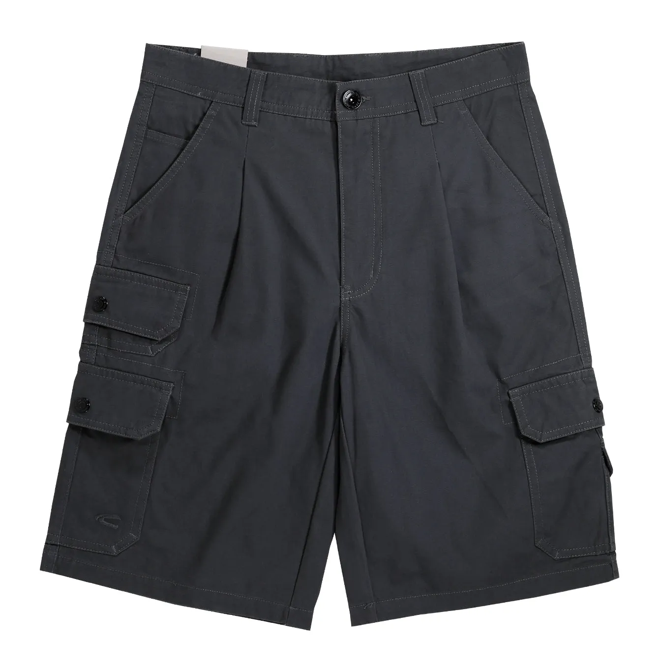 camel active Men Cargo Shorts in Regular Fit with Multipockets in 3 Colours Solid Cotton Canvas 9-303AW23CT0880