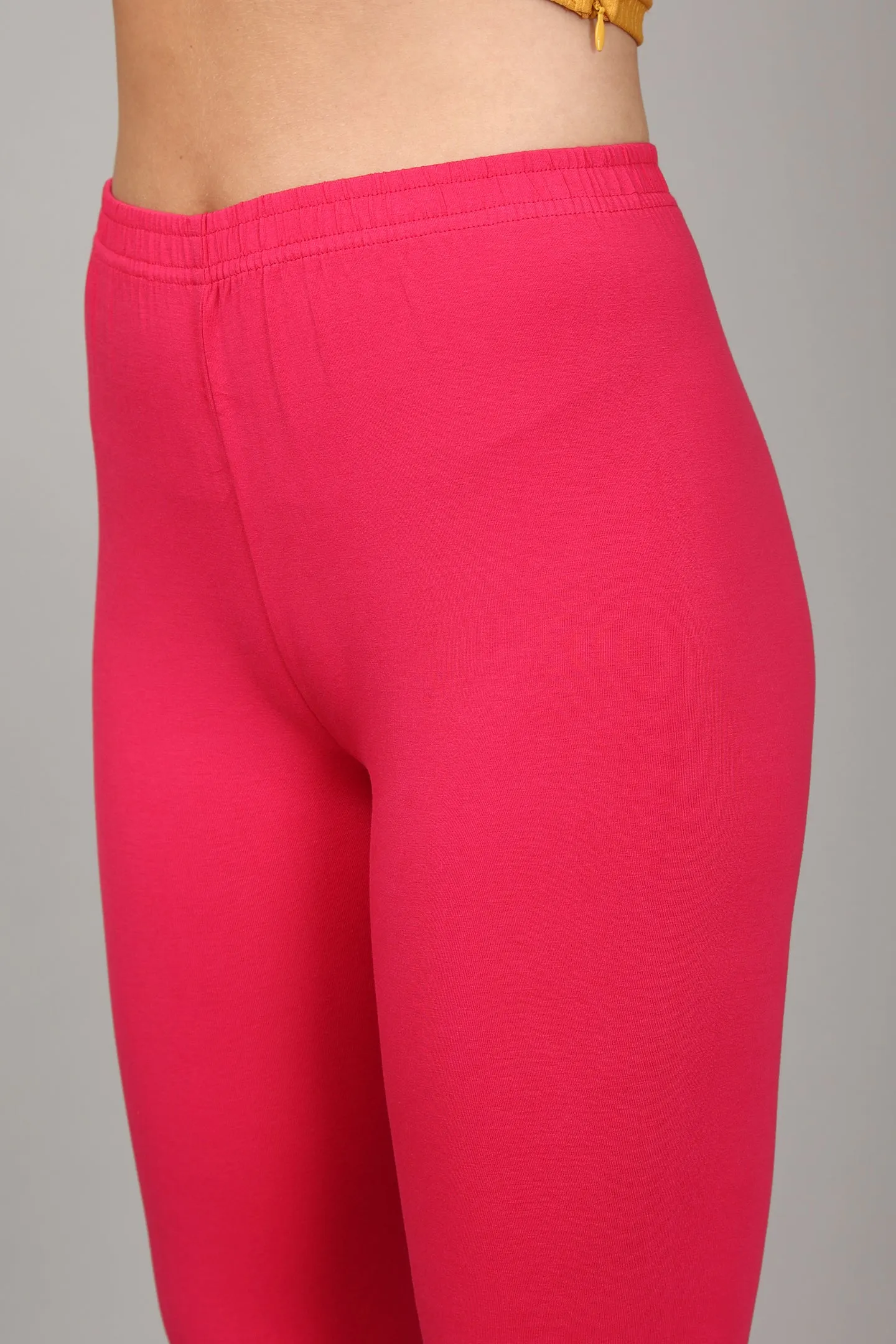 COTTON ANKLE LEGGINGS - PINK