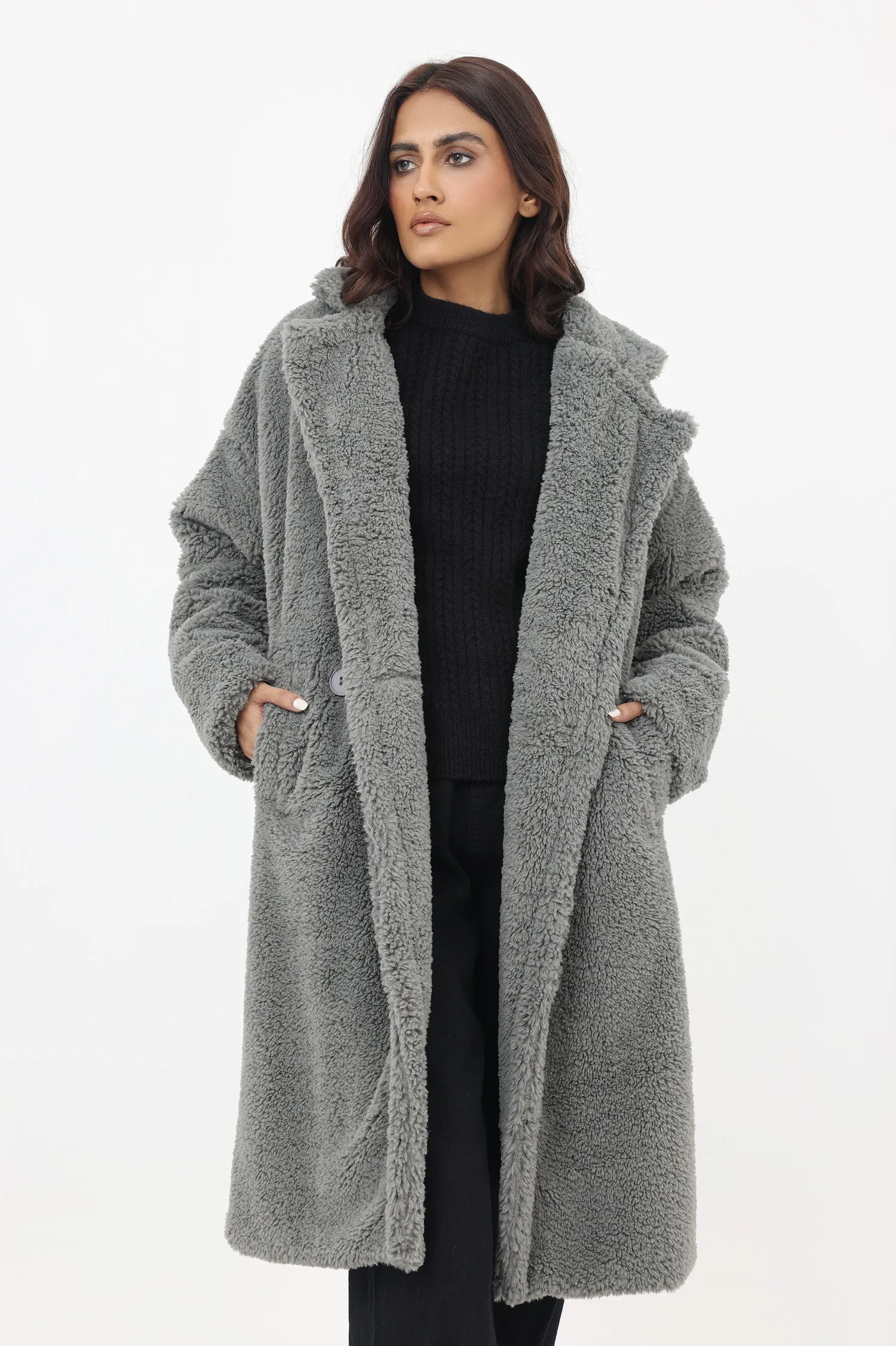 FUR COAT-GREY