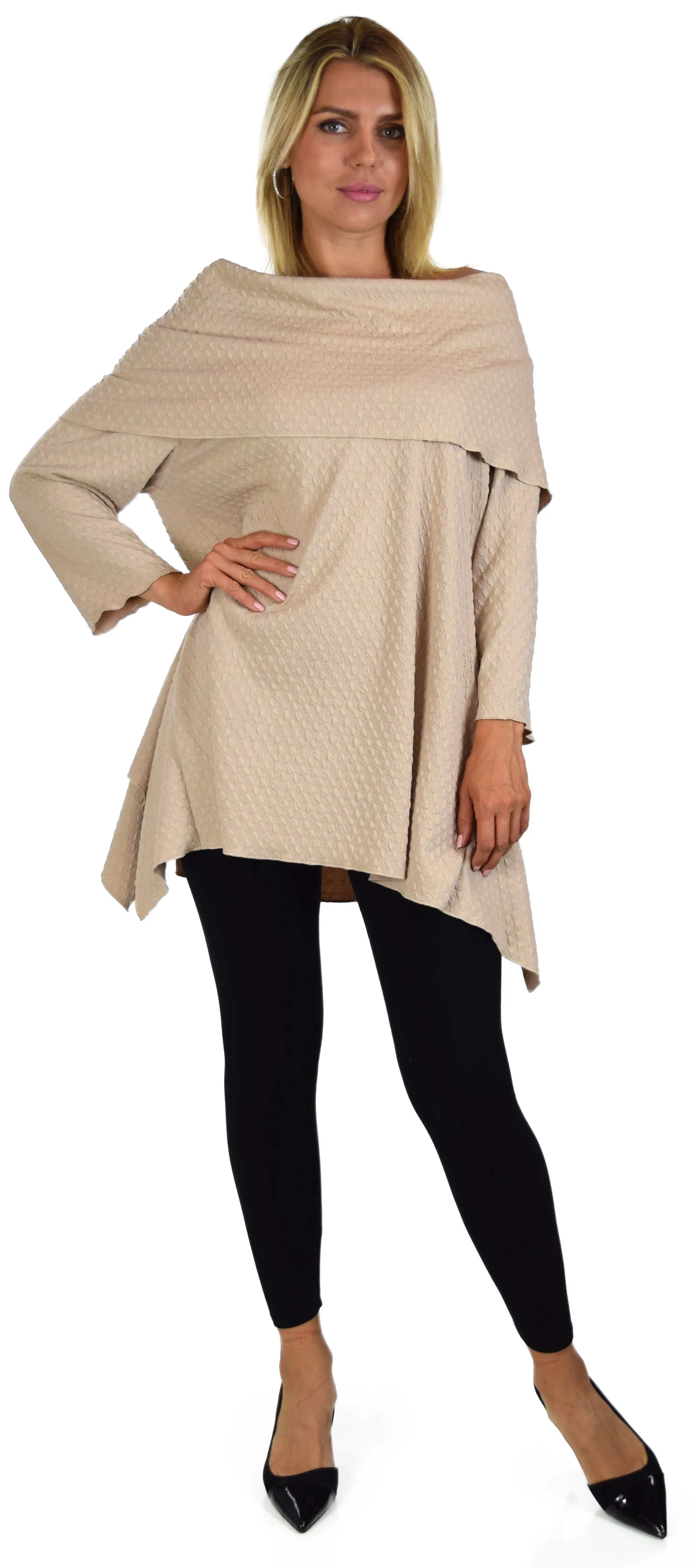 High End Tunic, Designer Tunic, Cowl Neck Tunic, Plus size tunic, Women Tunic, In premium Textured Fabric. L to 3XL