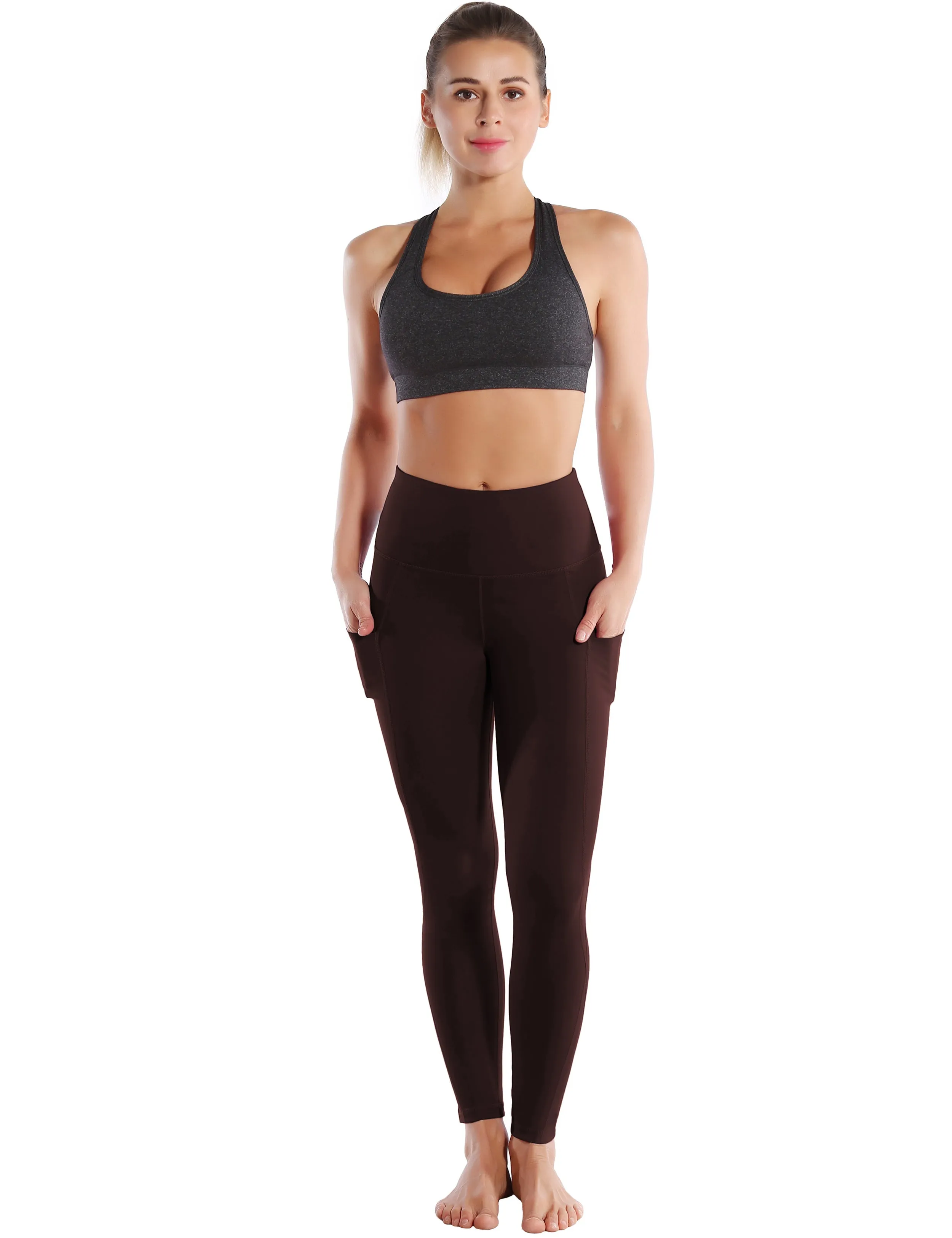 High Waist Side Pockets Pilates Pants mahoganymaroon_Pilates