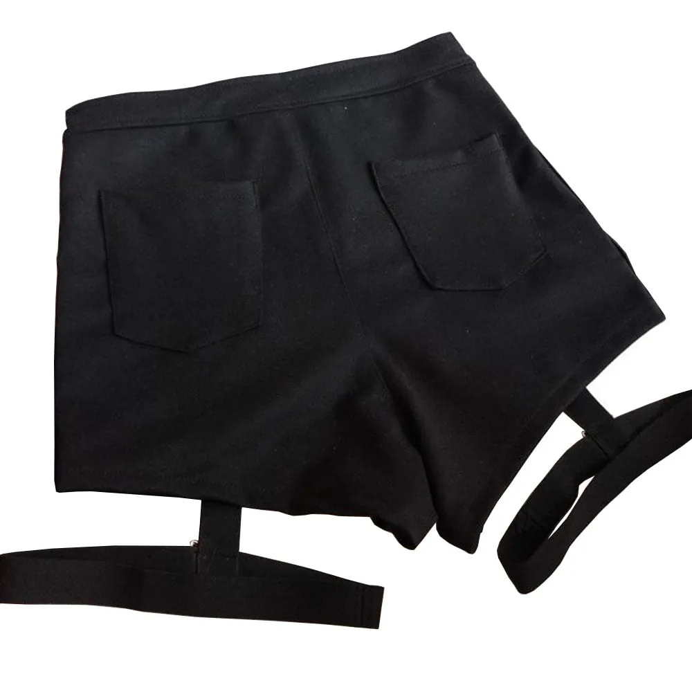 Hot Goth Sexy Shorts High Waist Punk Rock Goth Bandage Hollow Out Dance Club Hot Short Pants
