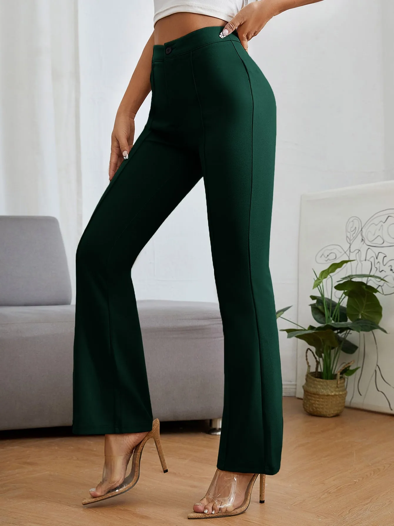 PETITE High Waist Press Crease Pants