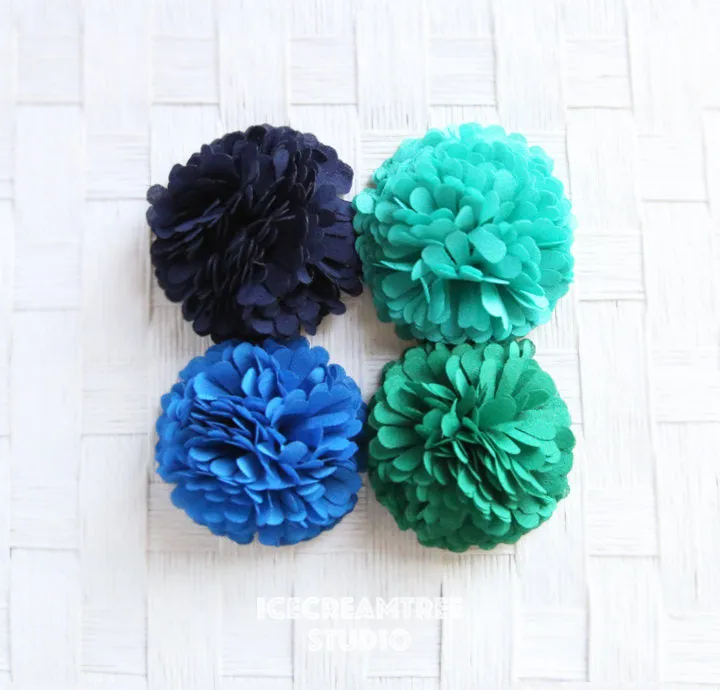 PomPom Aqua Mint Bloom Collar Slide On - Small Flower Collar Accessory