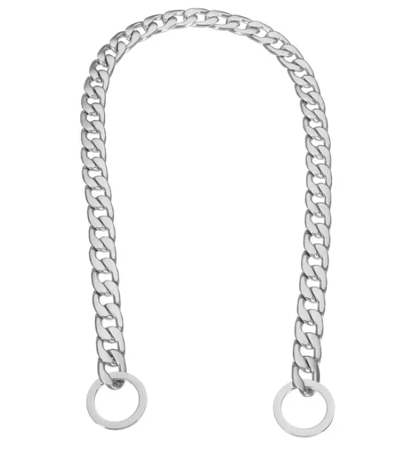 Silver Titanium Cuban Link Dog Collar