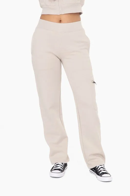Taupe fleece cargo pants