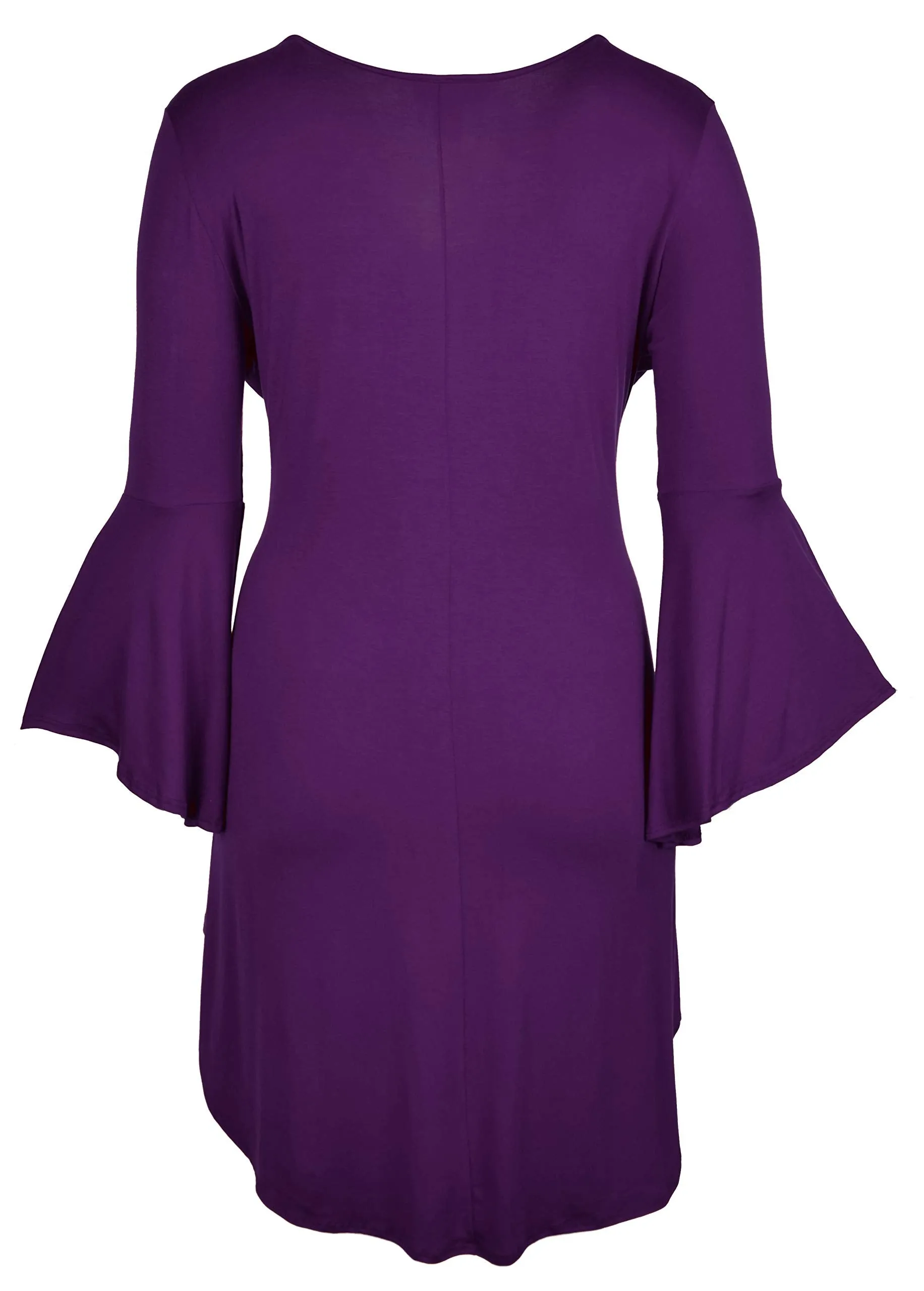 Women Plus Size High Low Bell Sleeve Gothic Blouse Tunic Top